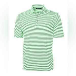 Golf now- Cutter & Buck Virtue Eco Pique Stripe Recycled Mens Polo